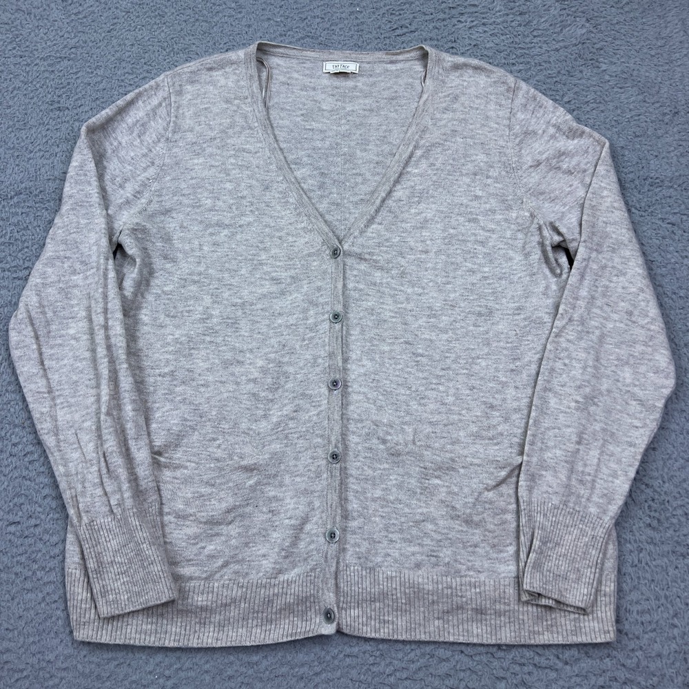 Fat Face Womens Cardigan Beige Button Front Misty Surf Wool Cashmere Blend Sz 18